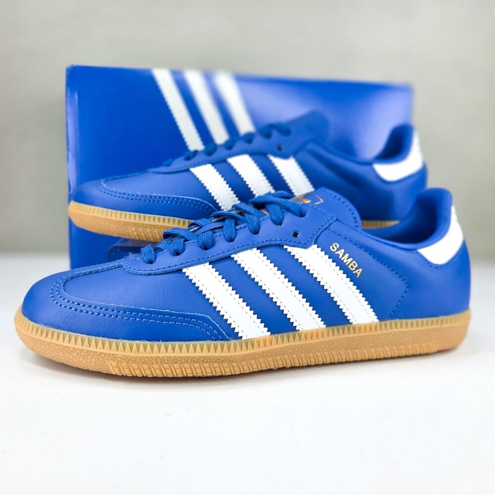 Adidas Samba OG J Fourth of July Pack Blue Sneakers JQ2854 Sz 4Y